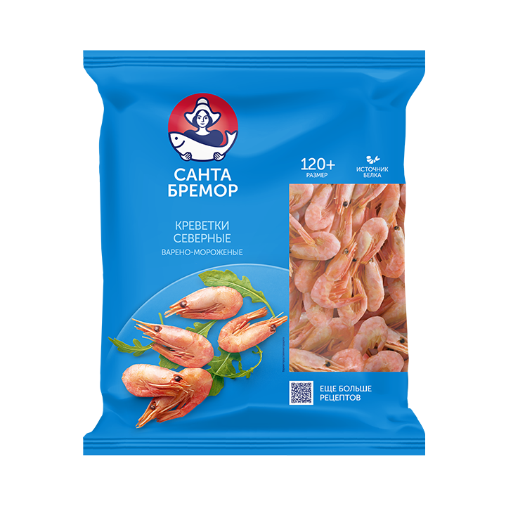 Shrimps “Northern” with head in shell boiled IQF 500 g
